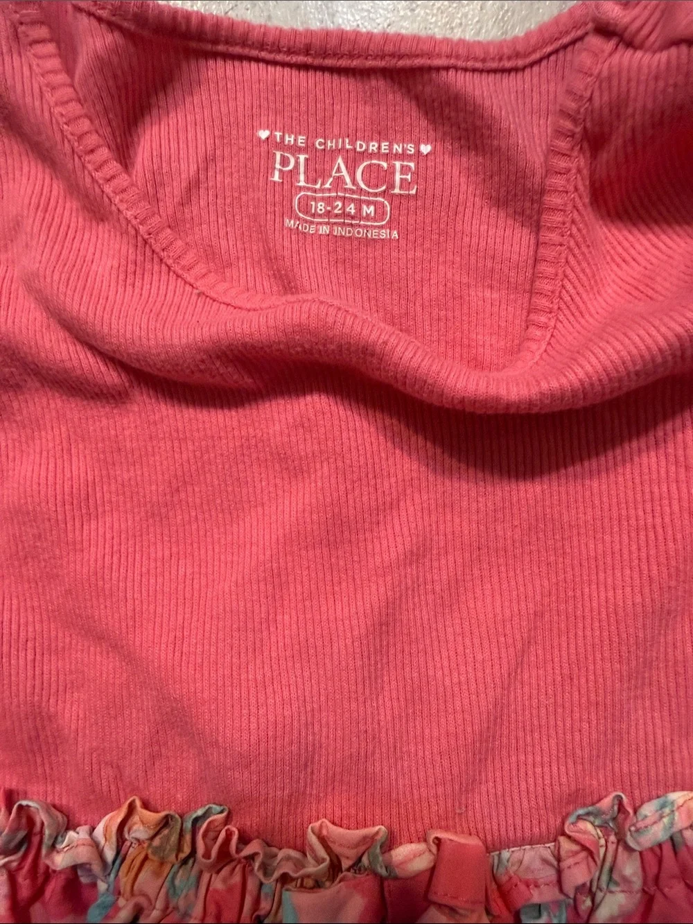 The Children's Place Coral Pink Floral Tank Dress - Picture 2 of 7